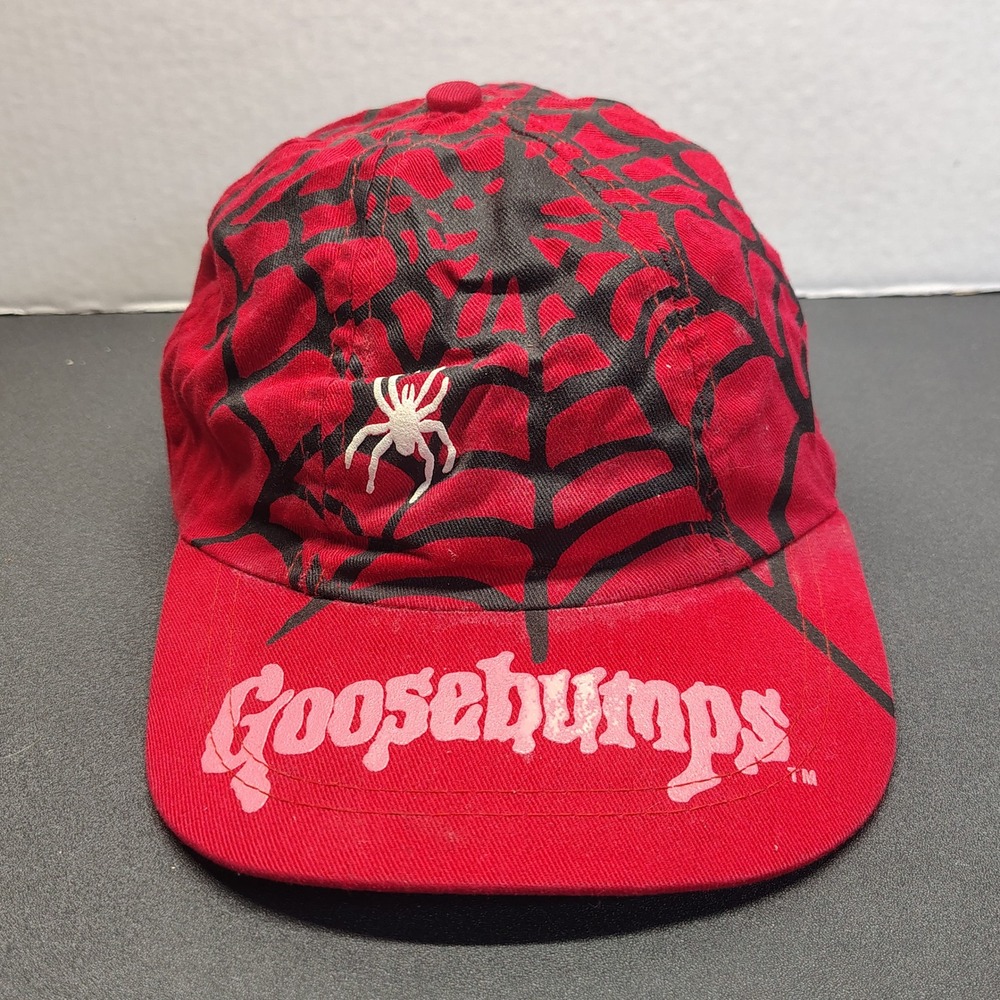 HTF Goosebumps Spider Web Hat Red Vintage 90s Snapback Cap